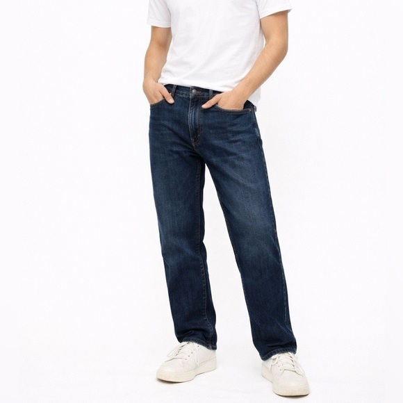 Wrangler Other - Wrangler Dark Wash Straight Leg Jeans 38x29 Vintage Y2K Dad Fit High Rise Denim